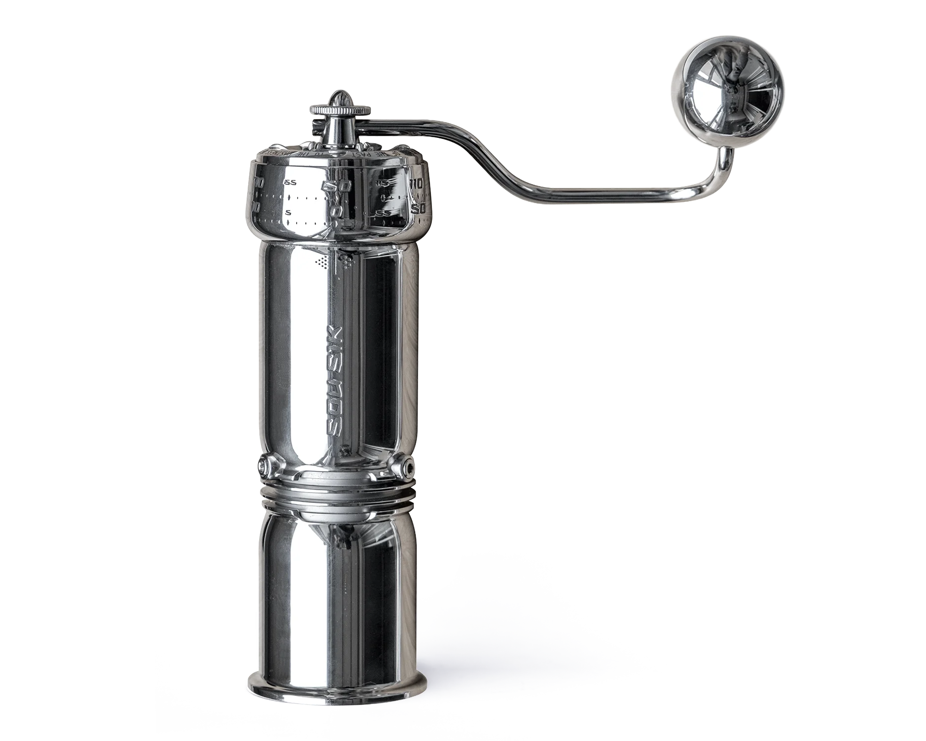 P-1 Manual Coffee Grinder - Mirror Polished Stainless Steel