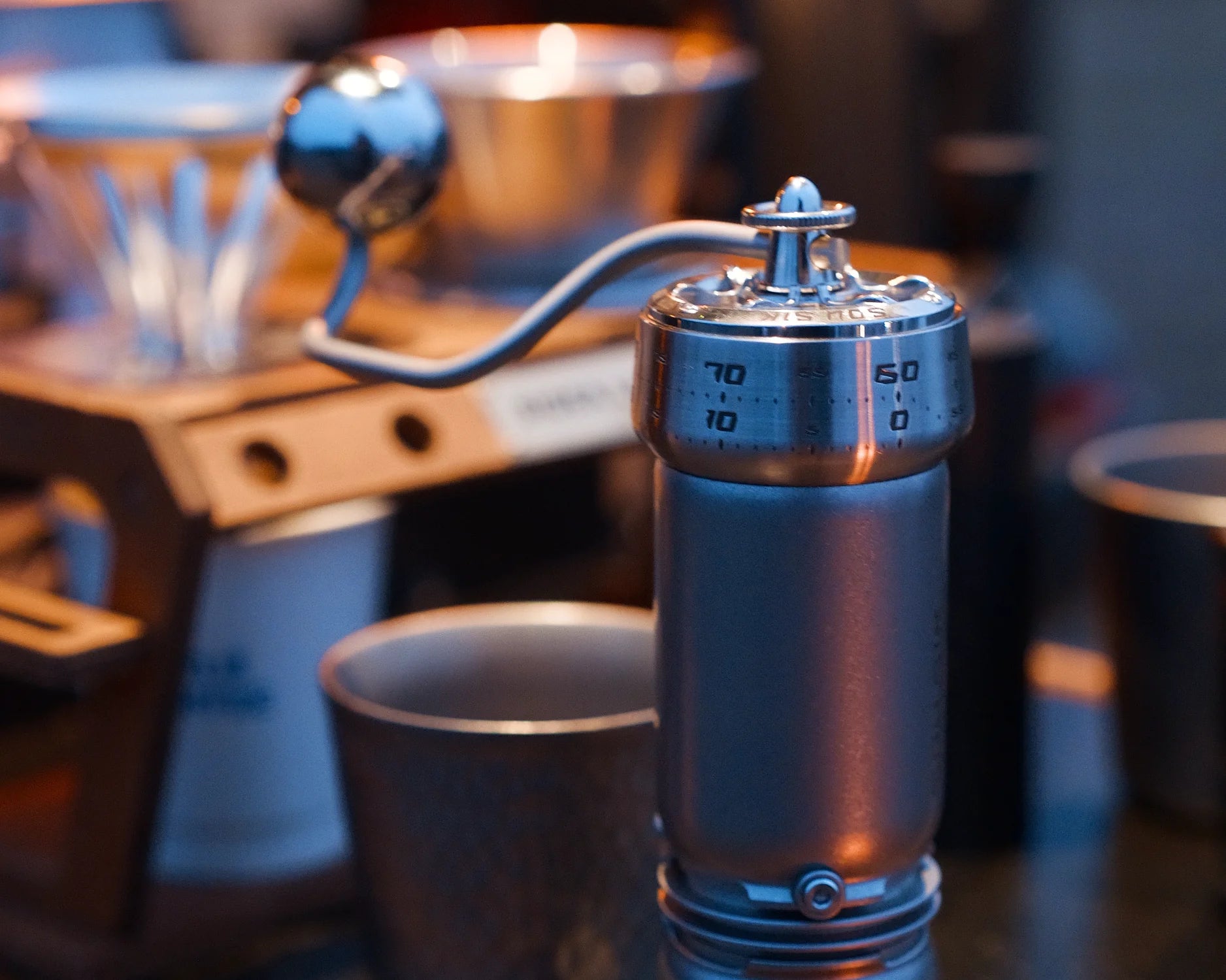 P-1 Hand Coffee Grinder - Stonewash Stainless Steel